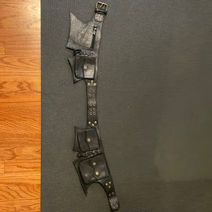 Leather festival pouch / pocket belt